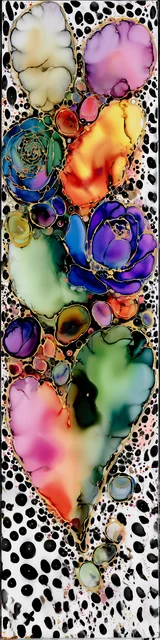 Free abstract flower art bookmark featuring leopard background abstract floral art